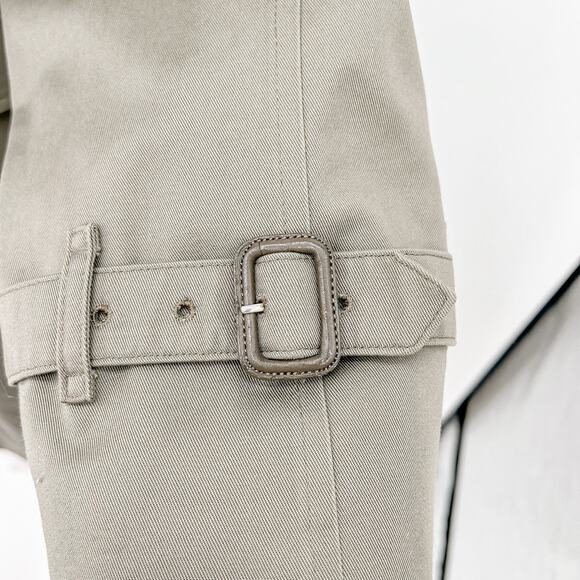 Burberry Trench Long Coat Kensington Coat Brown Green Belt Jacket Wool 14 P - Picture 13 of 15